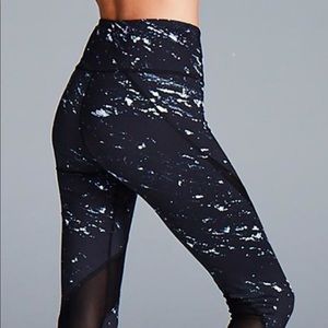 Varley leggings Windsor marble black mesh panels